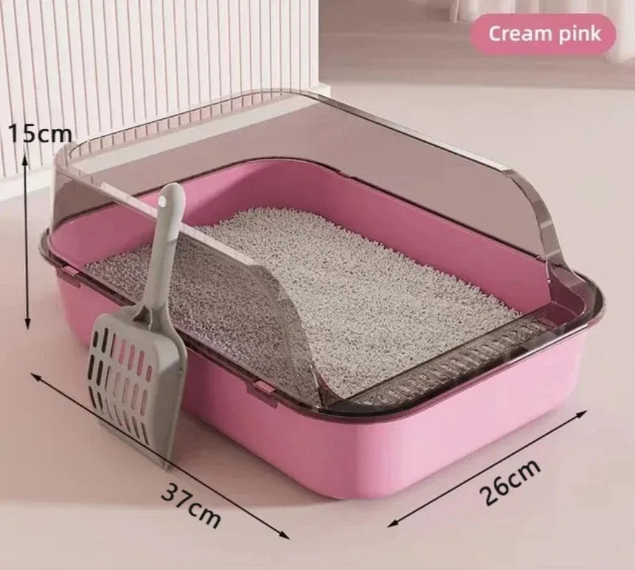 Kitty Sandbox Cat Litter Box Semi-enclosed Splashproof
