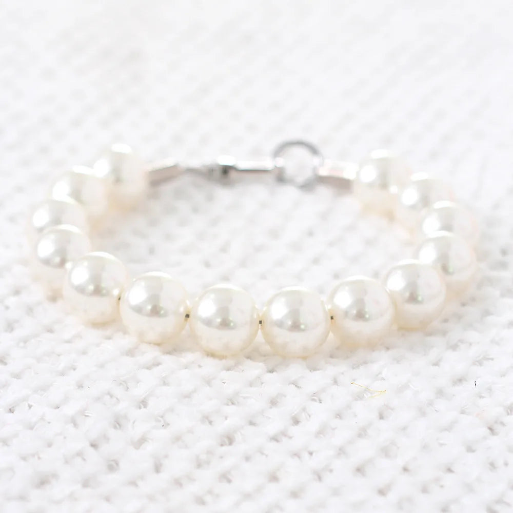 Elegant Imitation Pearl Pet Collar – Durable Decorative Necklace for Small Dogs & Cats