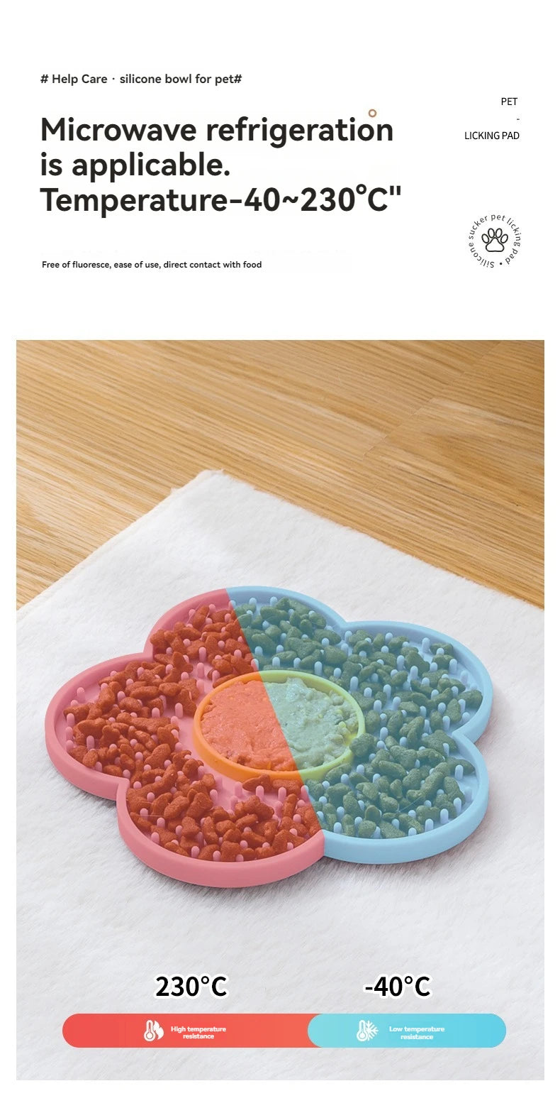 🌼 Pet Supplies Cat & Dog Licking Pad – Pentagram & Sunflower Silicone Slow Feeder Mat