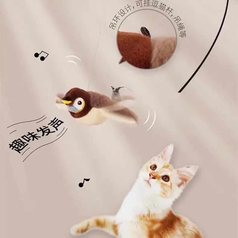🐦 Hot Cat Interactive Electric Bird Toy – USB Rechargeable with Catnip