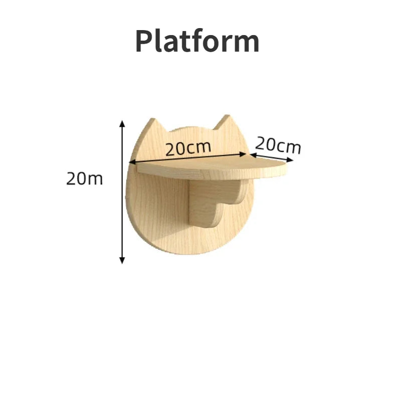 🐾 Wooden Wall Climbing Set for Cats – DIY Modular Cat Tower & Training System