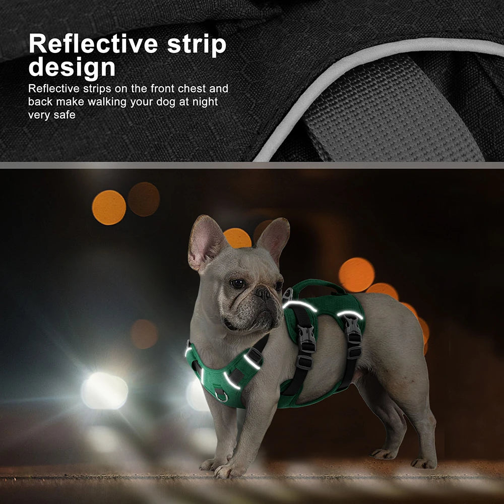 🐶 Escape-Proof Reflective Dog Harness – Durable Nylon Vest with Handle for Small to Large Dogs