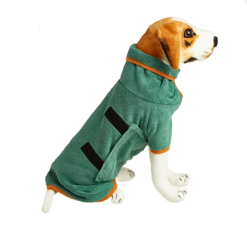 Pet Bathrobe Adjustable Towel – Super Fast-Drying Moisture Robe for Dogs (Large, Medium, Small)