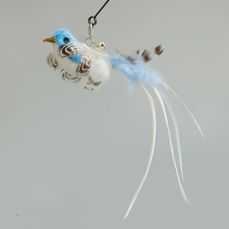 Hands-Free Bird & Feather Cat Wand – Suction Cup Interactive Toy with Bell