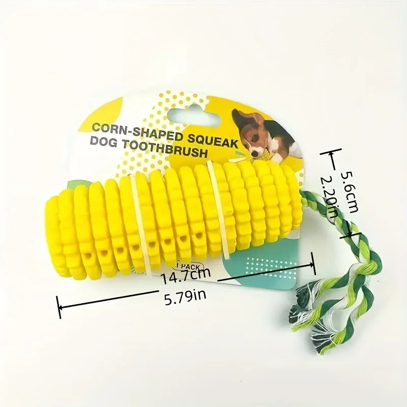 Corn Dog Chew Toys – Toothbrush Style for Aggressive Chewers, Teeth Cleaning & Interactive Play (Medium/Large Breeds)