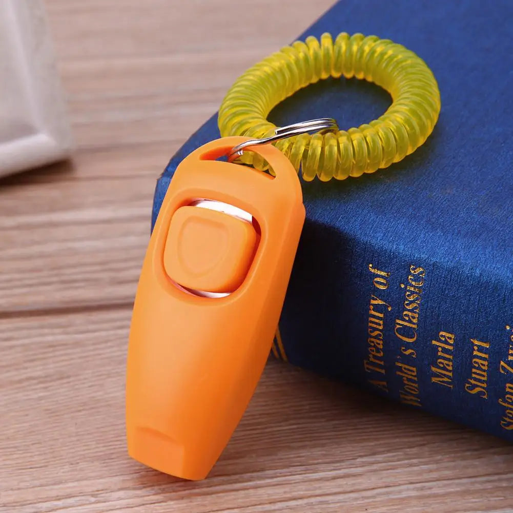Pet Clicker & Training Whistle – Dog & Cat Obedience Trainer with Key Ring Attachment