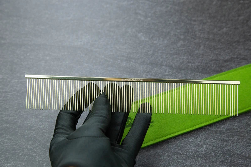 BAVURA Stainless Steel Pet Dematting Comb – Grooming Tool for Dogs & Cats | Removes Loose Undercoat, Mats & Tangles