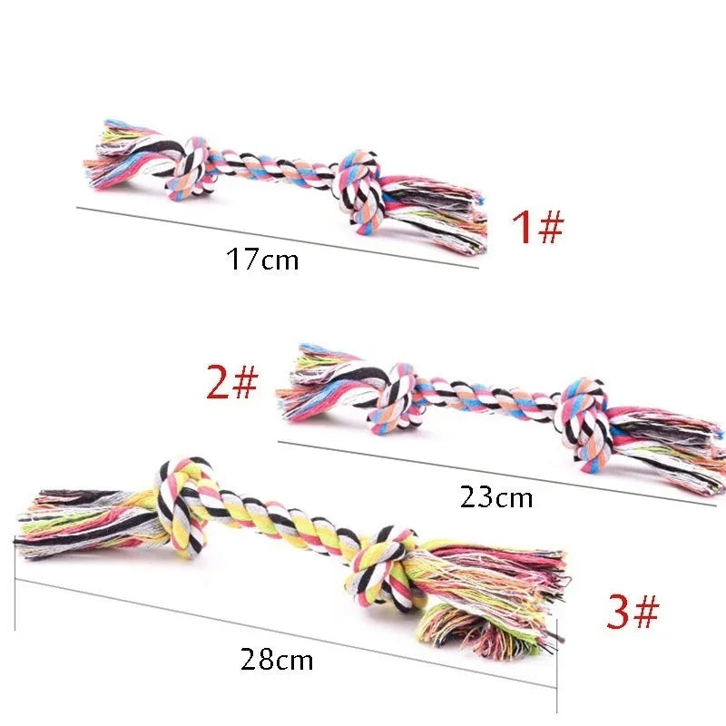 Colorful Double Knot Dog Toy – Durable Chew & Training 🐾🌈