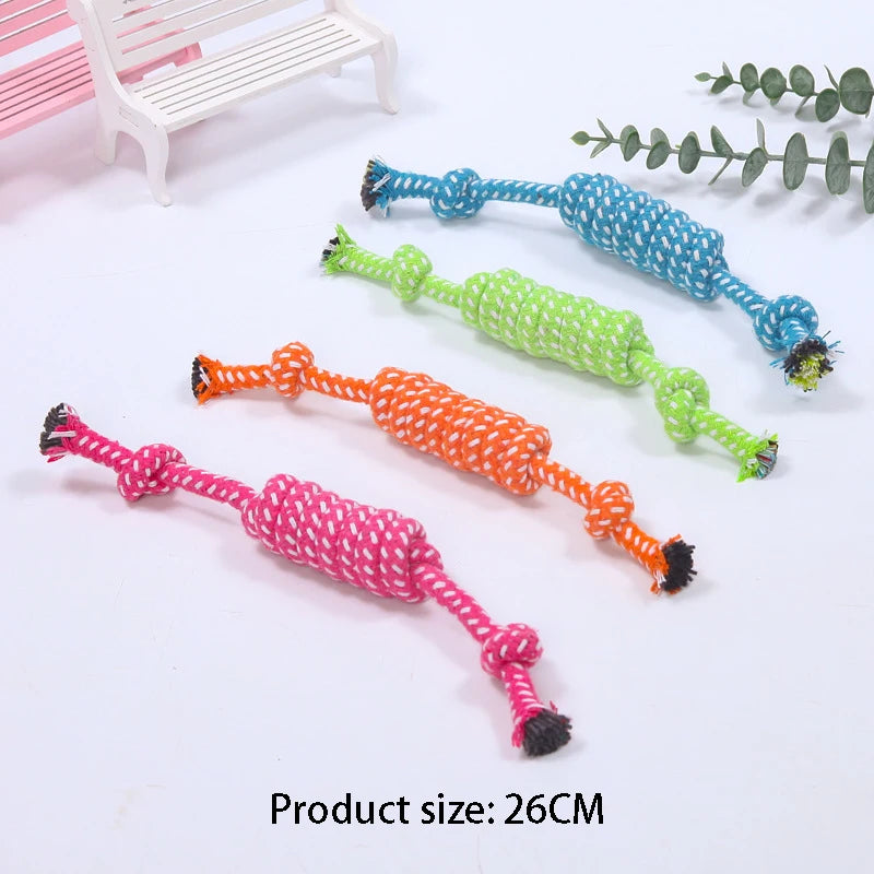 Mini Cotton Rope Dog Ball – Interactive Chew & Toothbrush Toy for Puppies