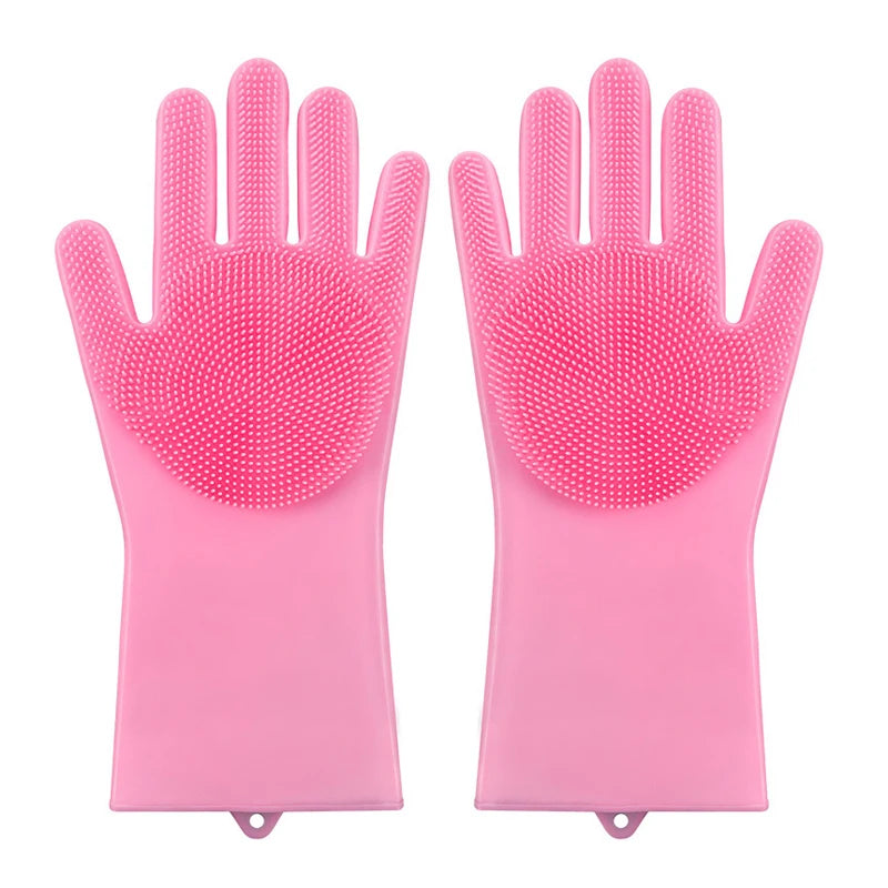 Pet Grooming Gloves for Dogs & Cats – Silicone Bathing, Hair Removal & Cleaning Gloves with Skin Protection