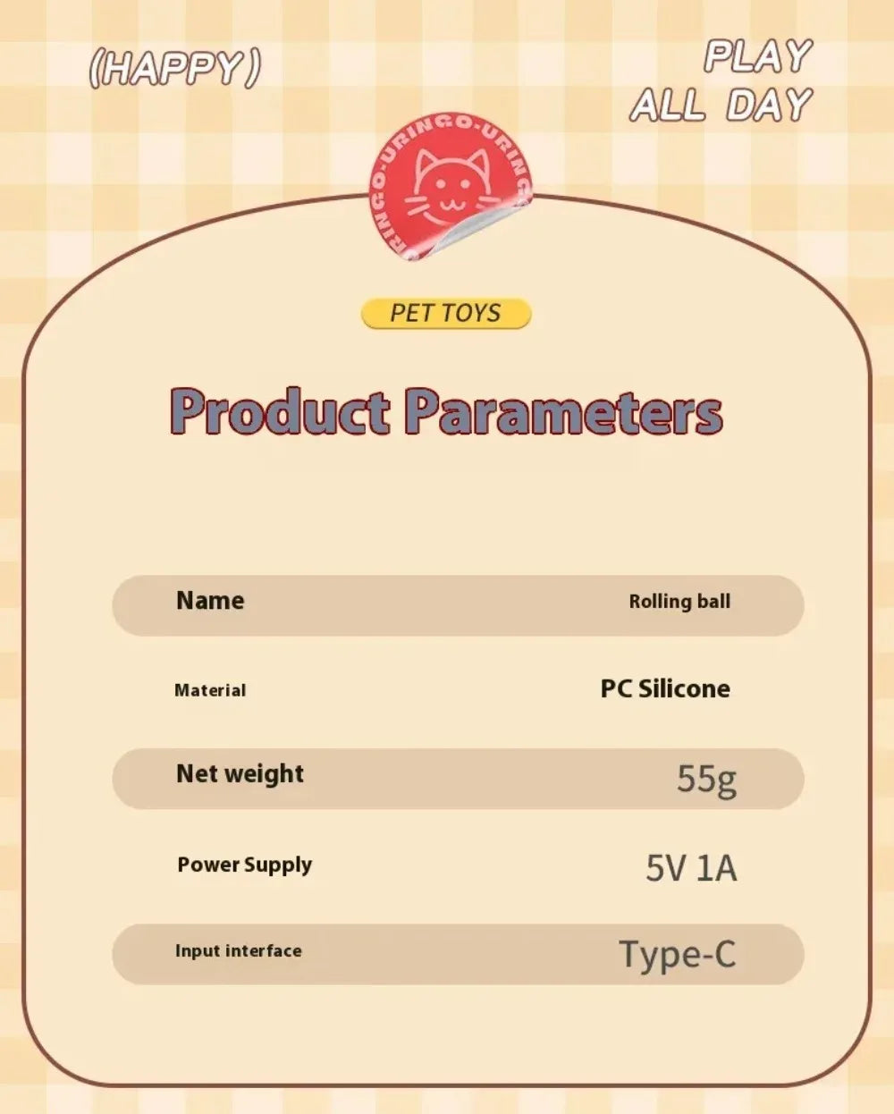 Smart Rolling Cat Toy – Rechargeable Ball with Faux Tail & Mouse Simulation