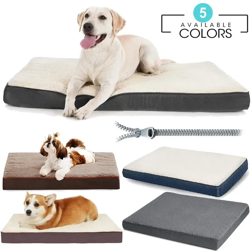 Large Elastic Sponge Dog Bed – All-Season Washable Pet Sofa Mat for Medium & Large Dogs, Cat Cushion Nest with Non-Slip Base