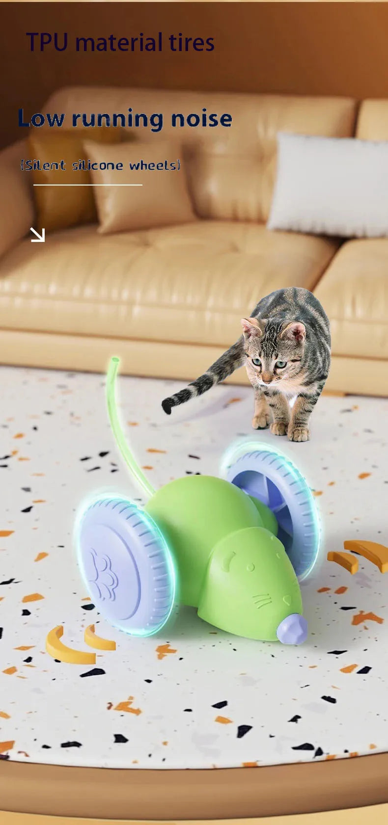 Electric Mouse Car Cat Toy – Interactive Automatic Teaser with Obstacle Avoidance