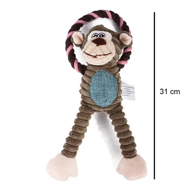 Squeaky Dog Plush Toy – Interactive Animal Chew Toy for Dogs, Teeth Cleaning Pet Toy