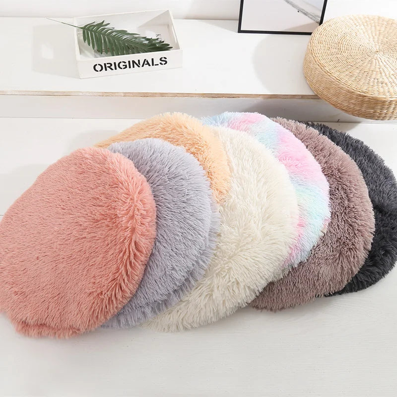 Soft Plush Round Cat Bed Mat – Cozy Fleece Sleeping Cushion for Cats & Small Dogs