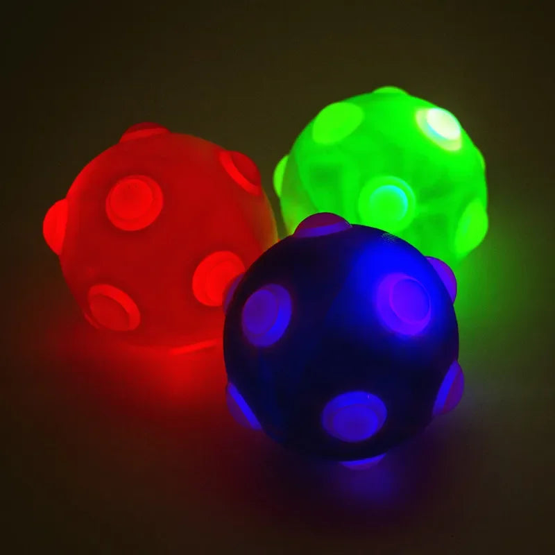 LED Glowing Ball Dog Toy – Flashing Elastic Light Ball for Puppies, Small Dogs & Cats