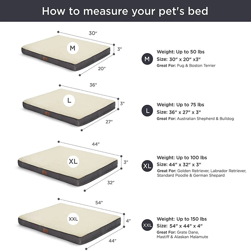 Large Elastic Sponge Dog Bed – All-Season Washable Pet Sofa Mat for Medium & Large Dogs, Cat Cushion Nest with Non-Slip Base
