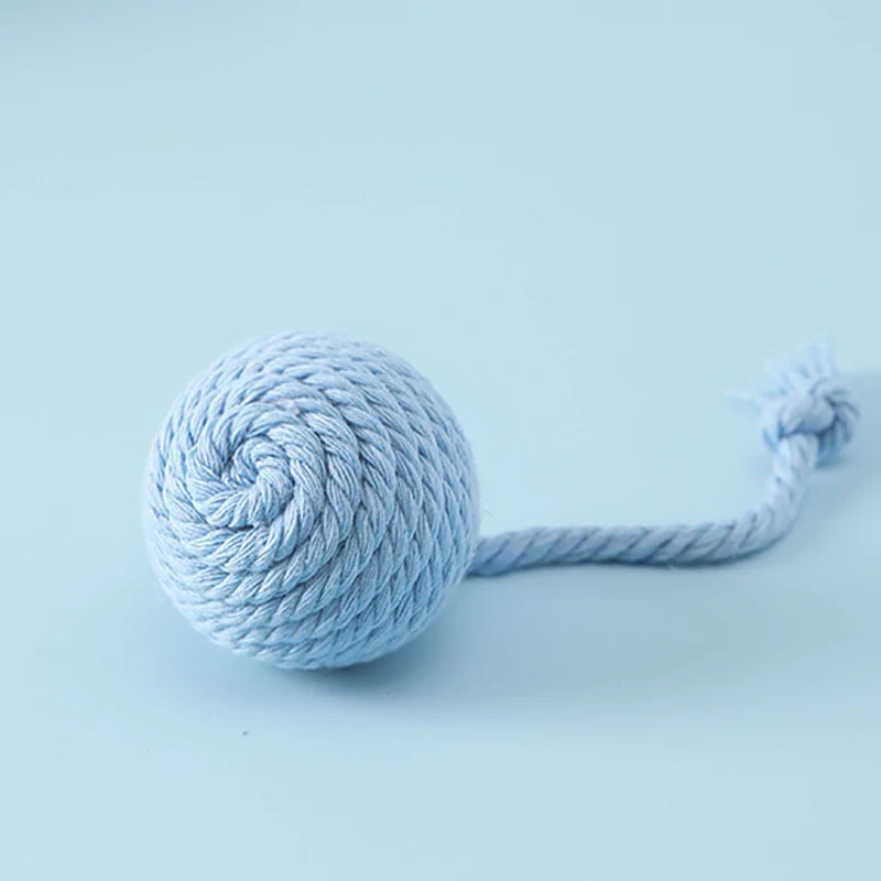 Colorful Cotton Rope Weave Ball – Interactive Teaser & Chew Toy for Cats & Dogs