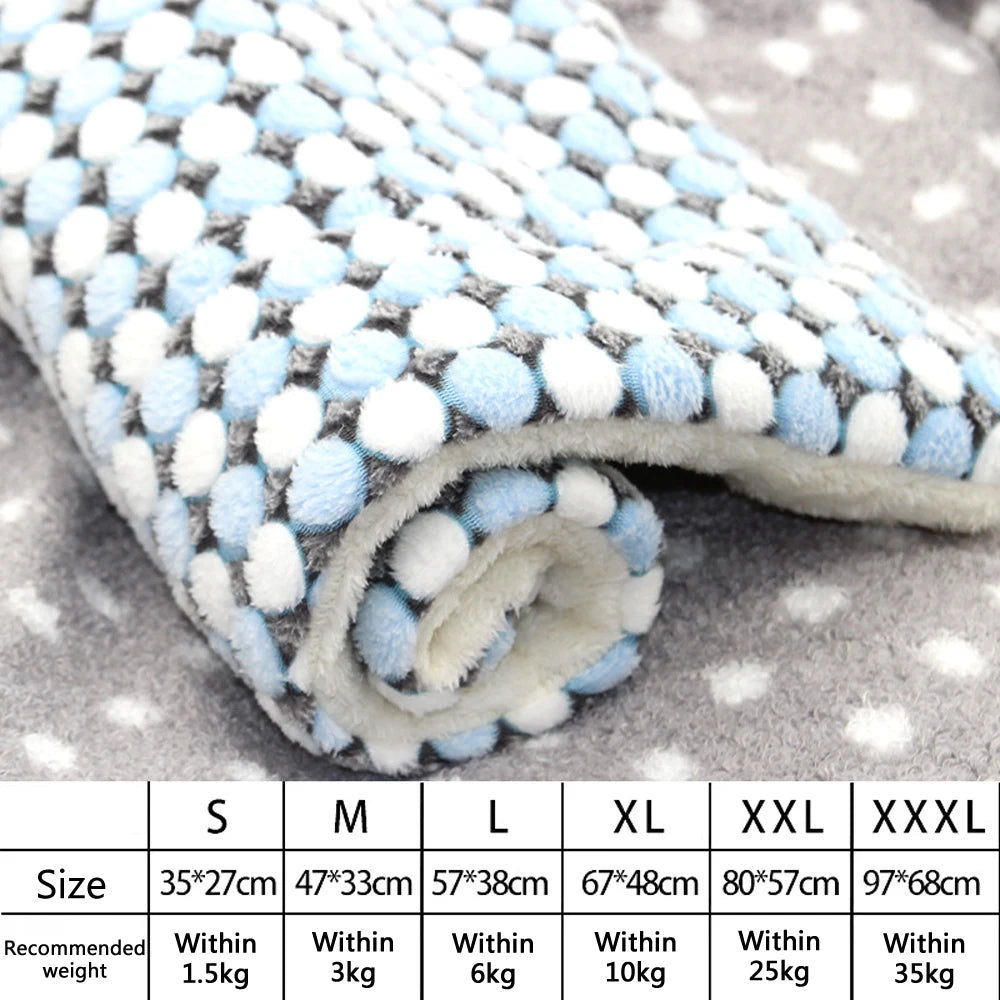 Flannel Pet Mat – Thick Sleeping Blanket Bed for Dogs & Cats, Soft Pet Rug for Small to Large Pets