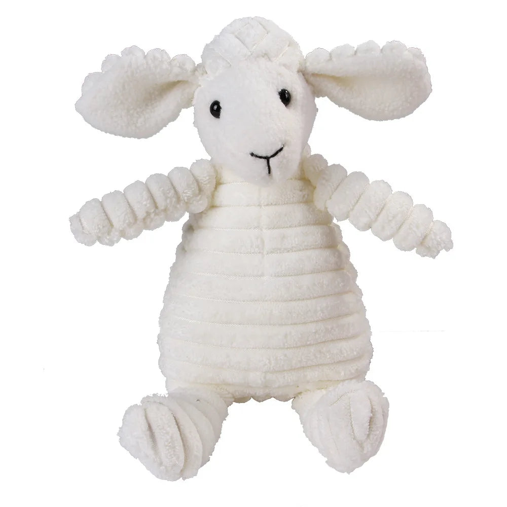 🐵🐷 Corduroy Monkey & Pig Plush Dog Toy – Squeaky, Durable & Fun