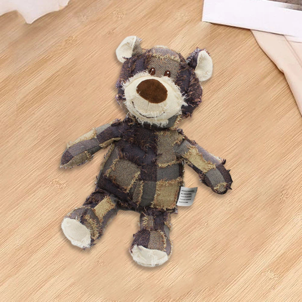 Bear-Shaped Companion Chew Toy – Indestructible Squeaky Plush for Small & Large Dogs