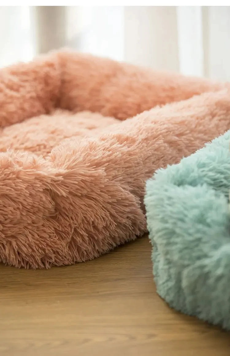 Winter Plush Rectangle Dog Bed – Warm Pet Sofa Mat for Small, Medium & Large Dogs & Cats