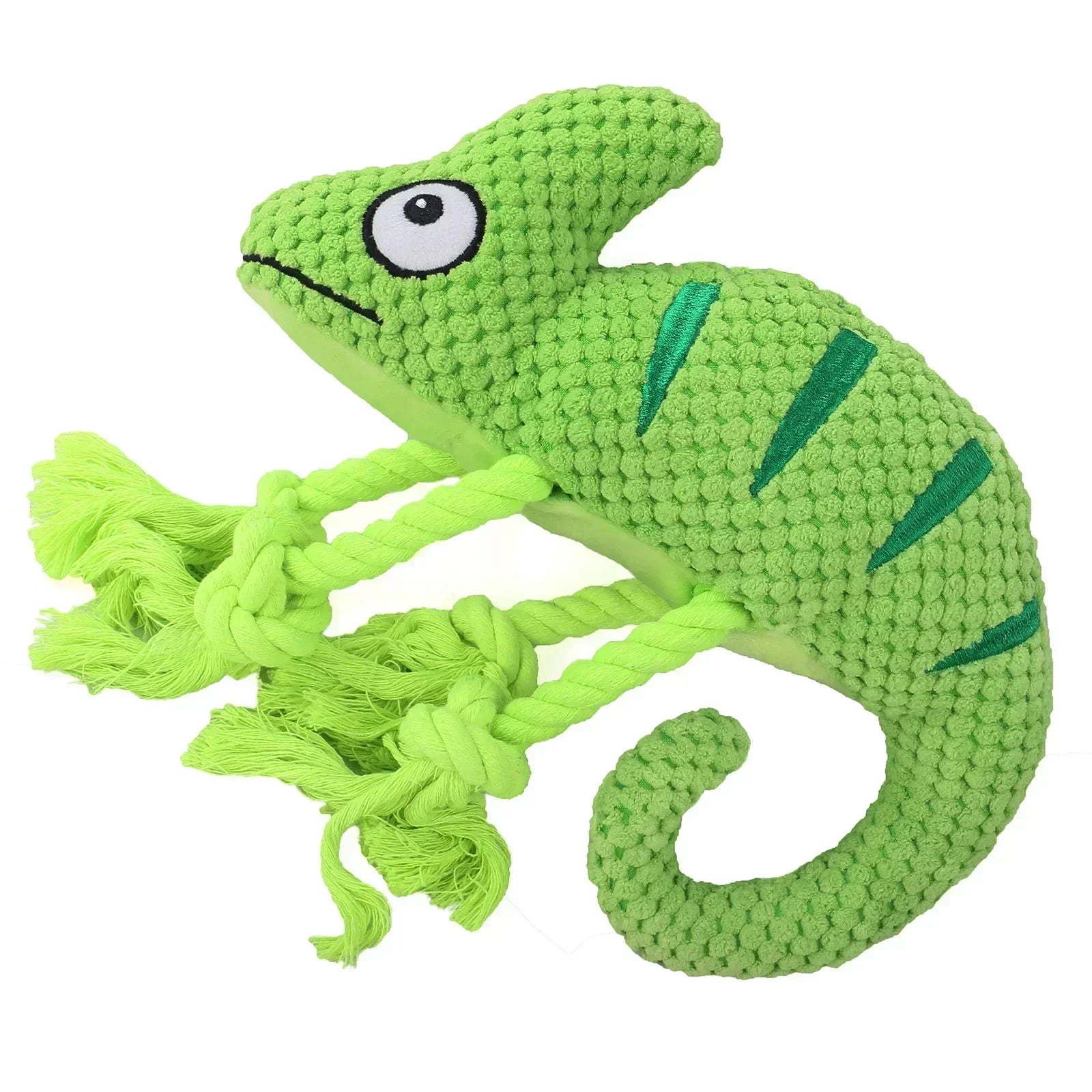Chameleon Plush Dog Toy – Squeaky, Bite-Resistant Chew 🦎🐾