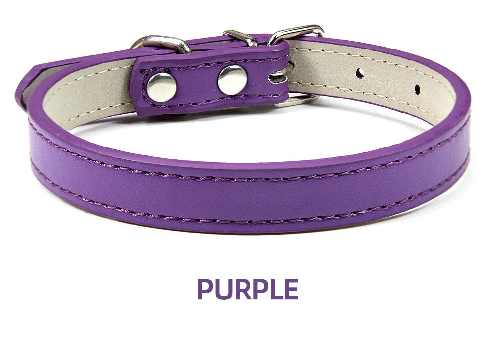 Soft Leather Adjustable Dog Collar – Safe & Stylish for Dogs and Cats