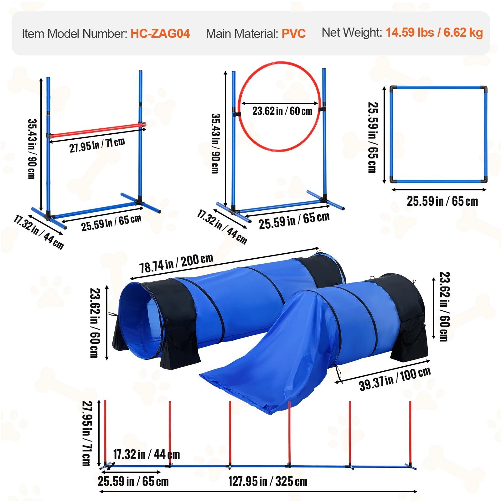 Dog Agility Training Set – 4 PCS Hurdles, Poles, Ring & Box 🐾🏃‍♂️