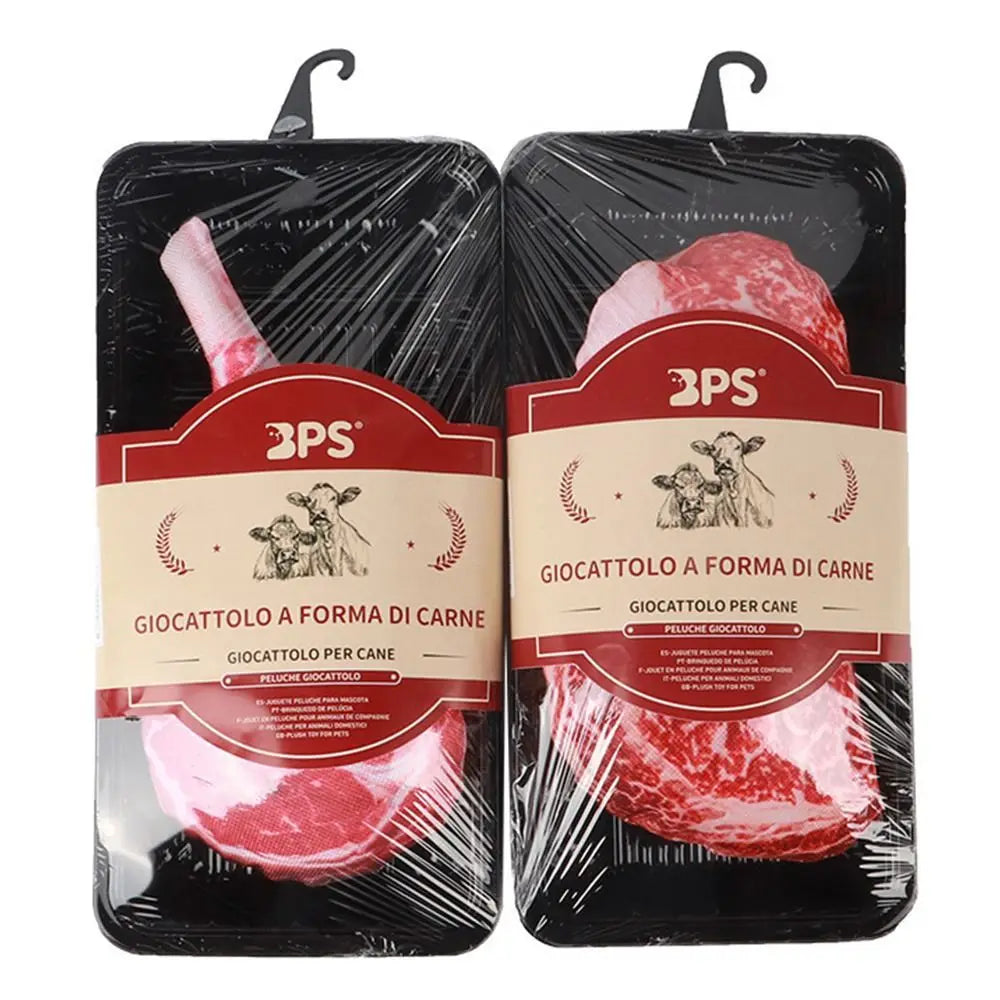 Squeaky Steak & Bone Dog Toy – Bite-Resistant Chew & Training Toy 🍖🐾