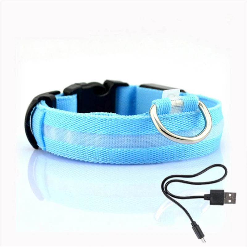 LED Dog Collar Light – USB Rechargeable/Battery Night Safety Glow Collar for Dogs & Puppies, Anti-Lost Pet Accessory