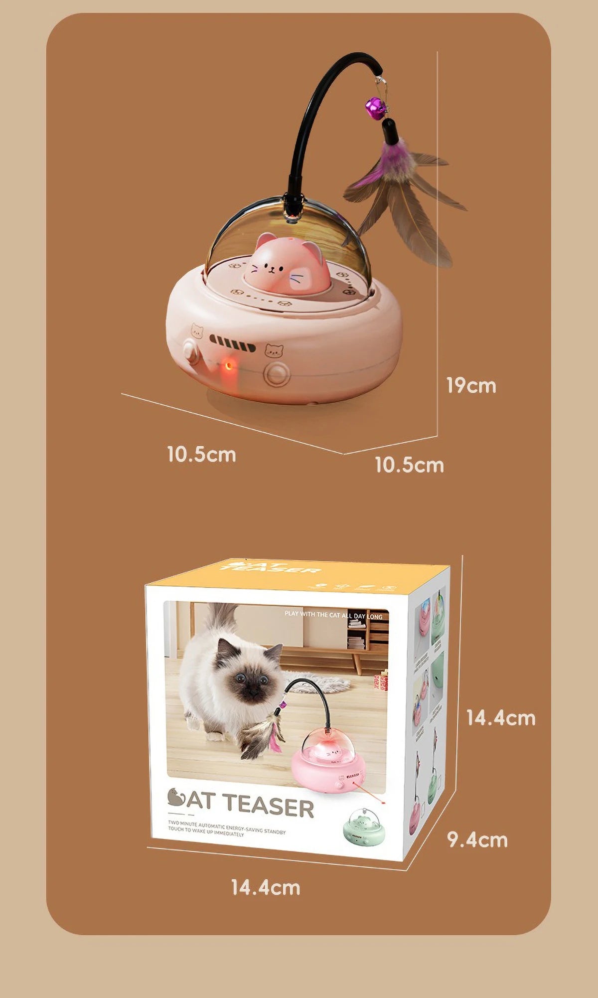 Intelligent Red Dot Laser Cat Toy – Rainbow Light & Obstacle Avoidance Teaser