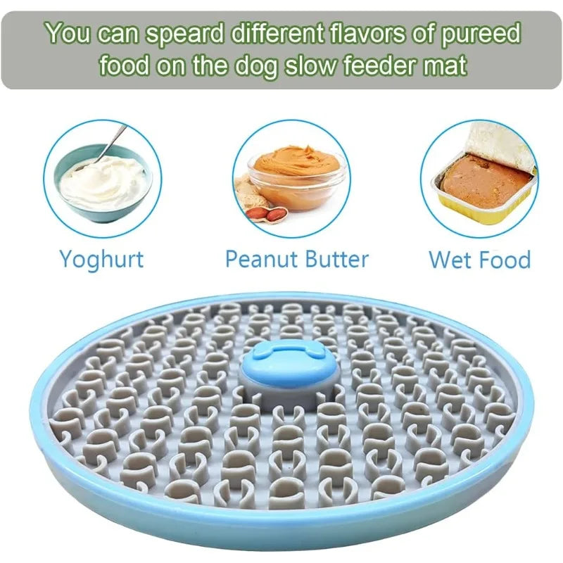 🐶 Dogs Slow Feeder Lick Mat – Suction Cup Hanging Pet Anxiety Relief Food Plate