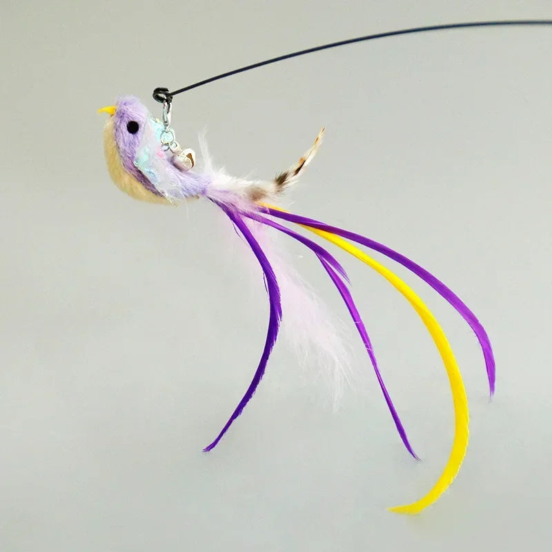 Hands-Free Cat Wand Toy with Feather & Bell – Suction Cup Interactive Toy for Kittens & Cats