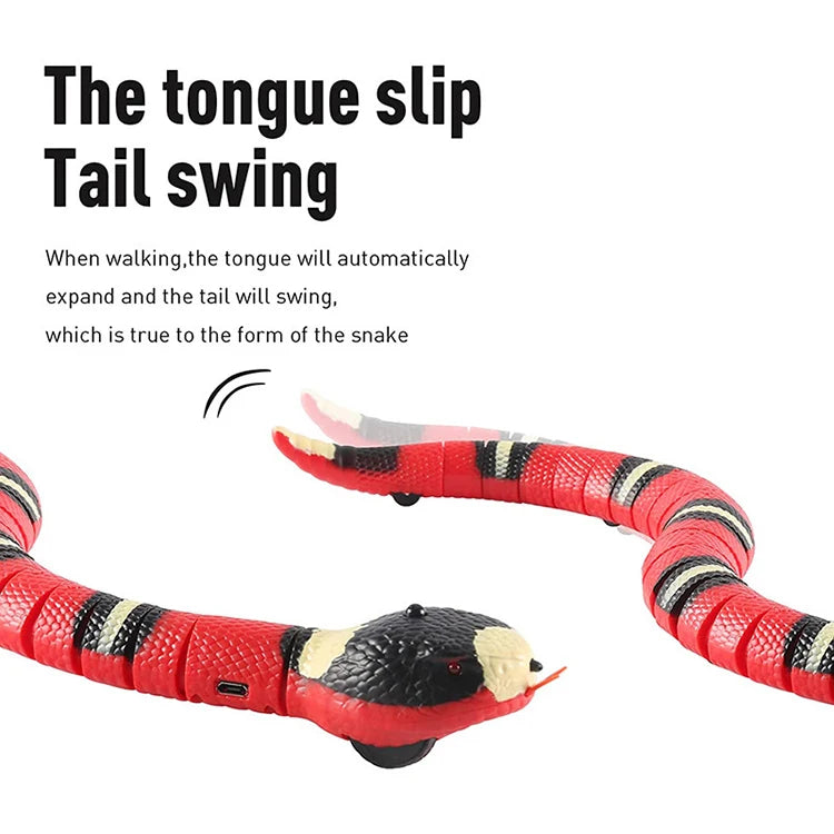 Smart Sensing Snake Cat Toy – USB Rechargeable Interactive Teaser for Cats