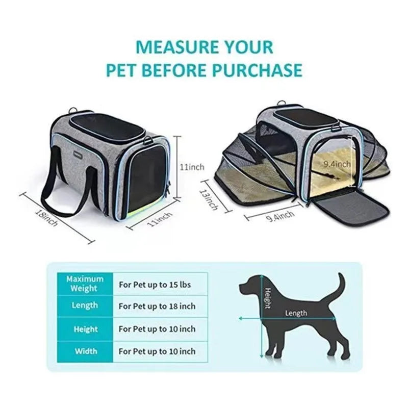 Pet Carrier Backpack – Portable Foldable Cat & Dog Travel Bag, Breathable Pet Transport Carrier for Outdoor Trips