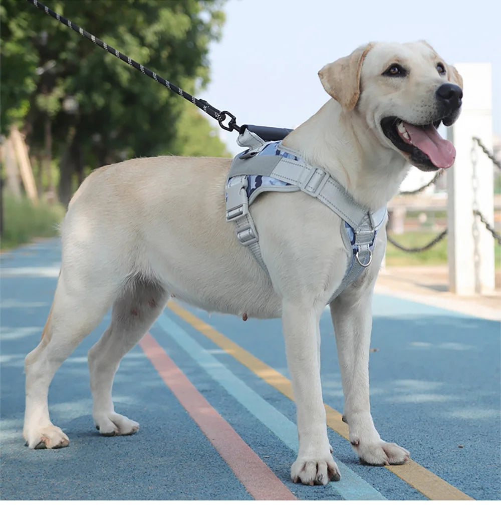 🐾 Multifunctional Reflective Dog Harness – Outdoor Training & Comfort Vest for Medium & Large Dogs