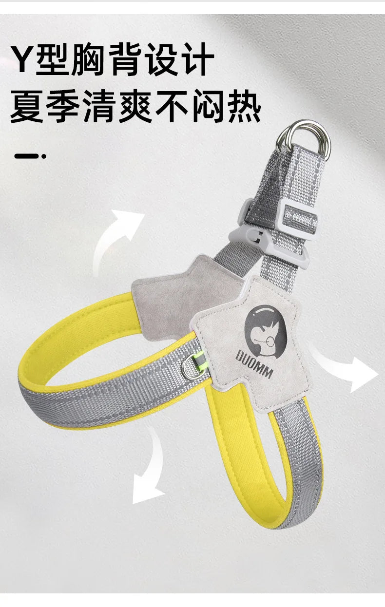 🐶 Adjustable Reflective Mesh Dog Harness – Pet Vest for Small & Large Dogs and Cats