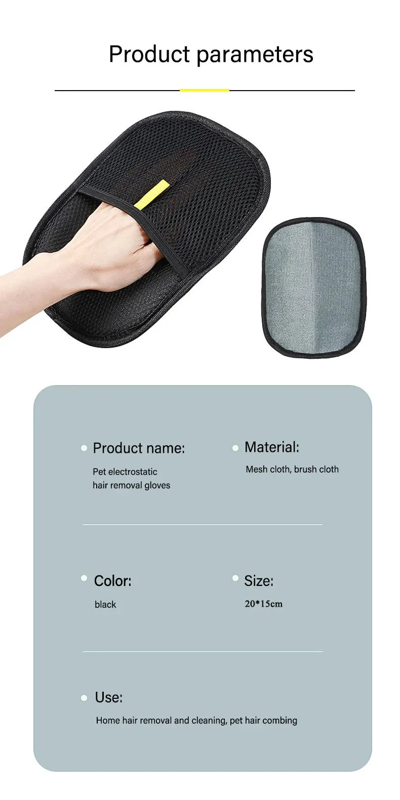 Pet Grooming Gloves 🐾 Hair Remover for Sofa, Carpet & Clothes