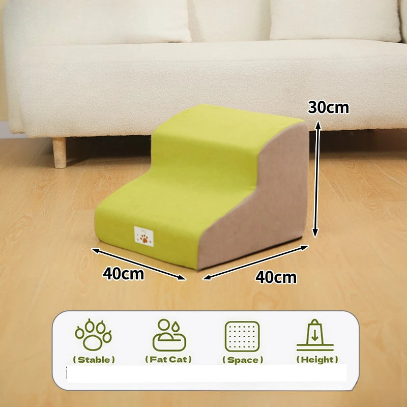 Pet Ramp Stairs – 2/3 Step Dog & Cat Ladder with Washable Cover