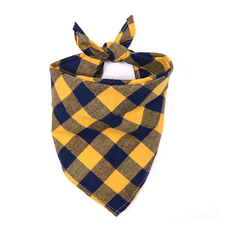 Classic Plaid Pet Bandana – Red & Black Neckerchief for Dogs & Cats