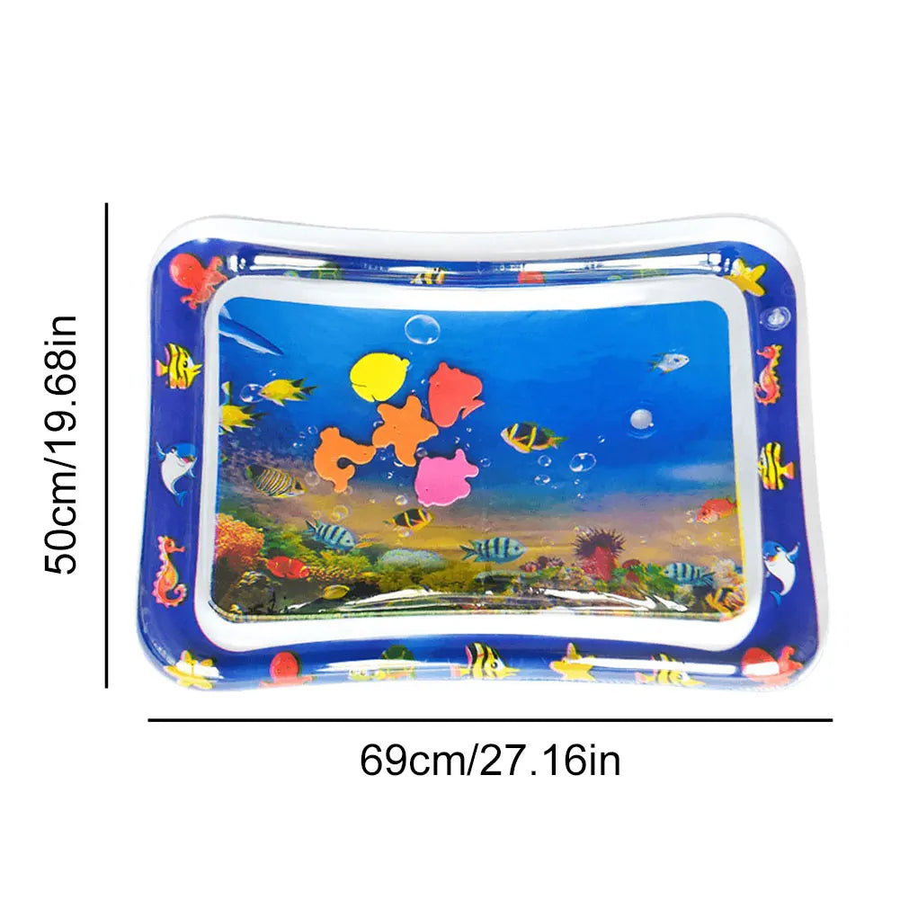 Inflatable Water Sensory Play Mat for Cats & Dogs – Ocean Theme Pet Playmat with Floating Fish Toys