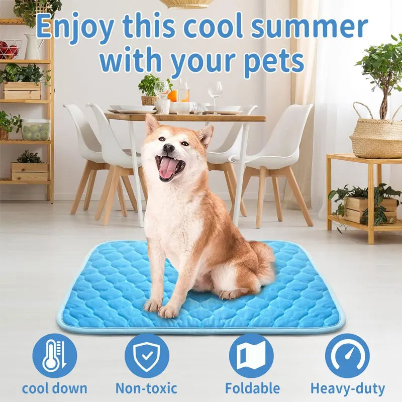 Dogs Self-Cooling Mat – Summer Ice Silk Sleeping Pad for Pets: