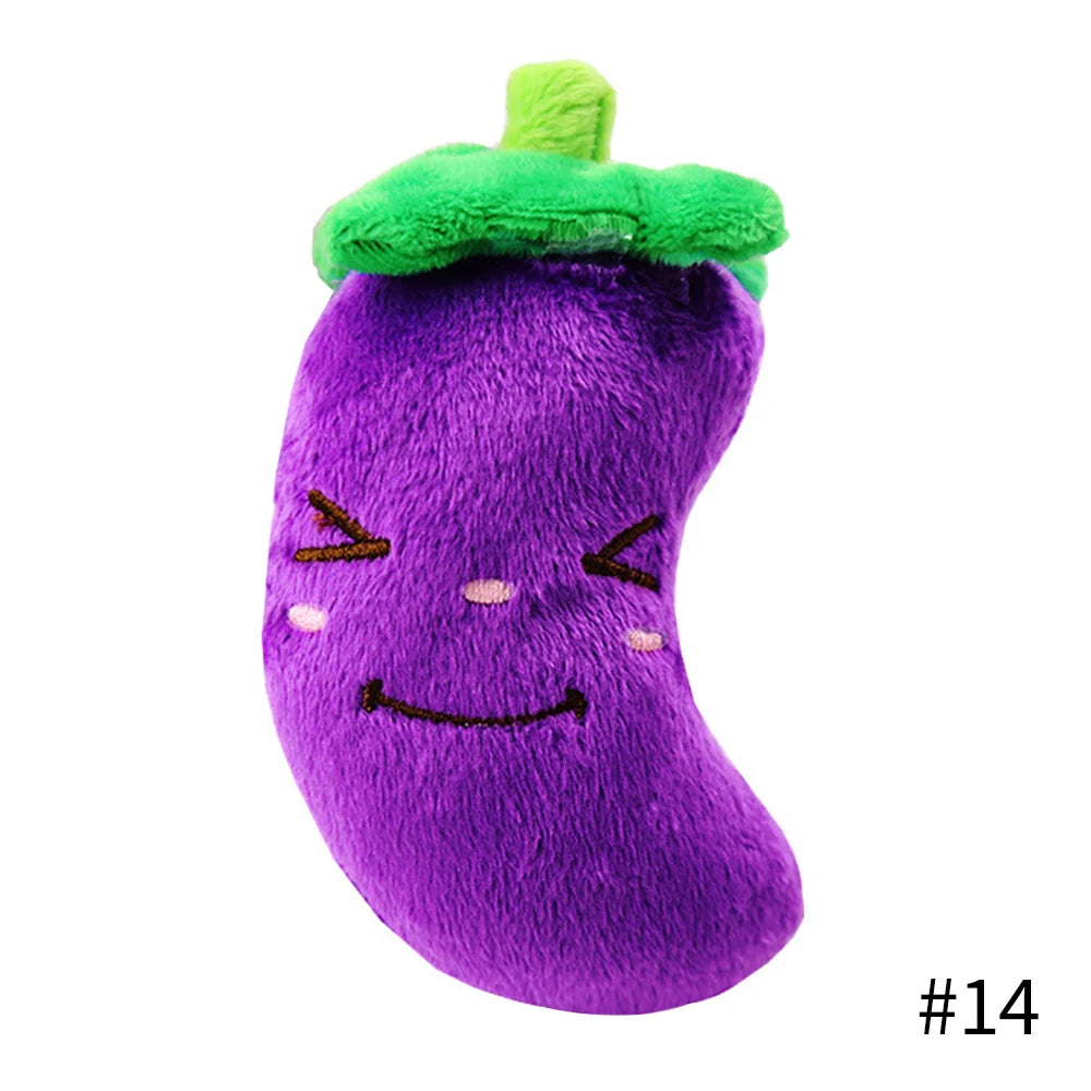 🐶 1Pc Pet Toys Fruit & Animal Cartoon Plush Squeaky Toy 🍓🐾