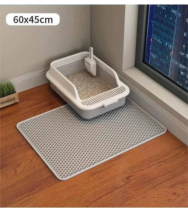 Cat Litter Mat – Non-Slip, Waterproof, Double-Layer Pet Mat for Clean Litter Box