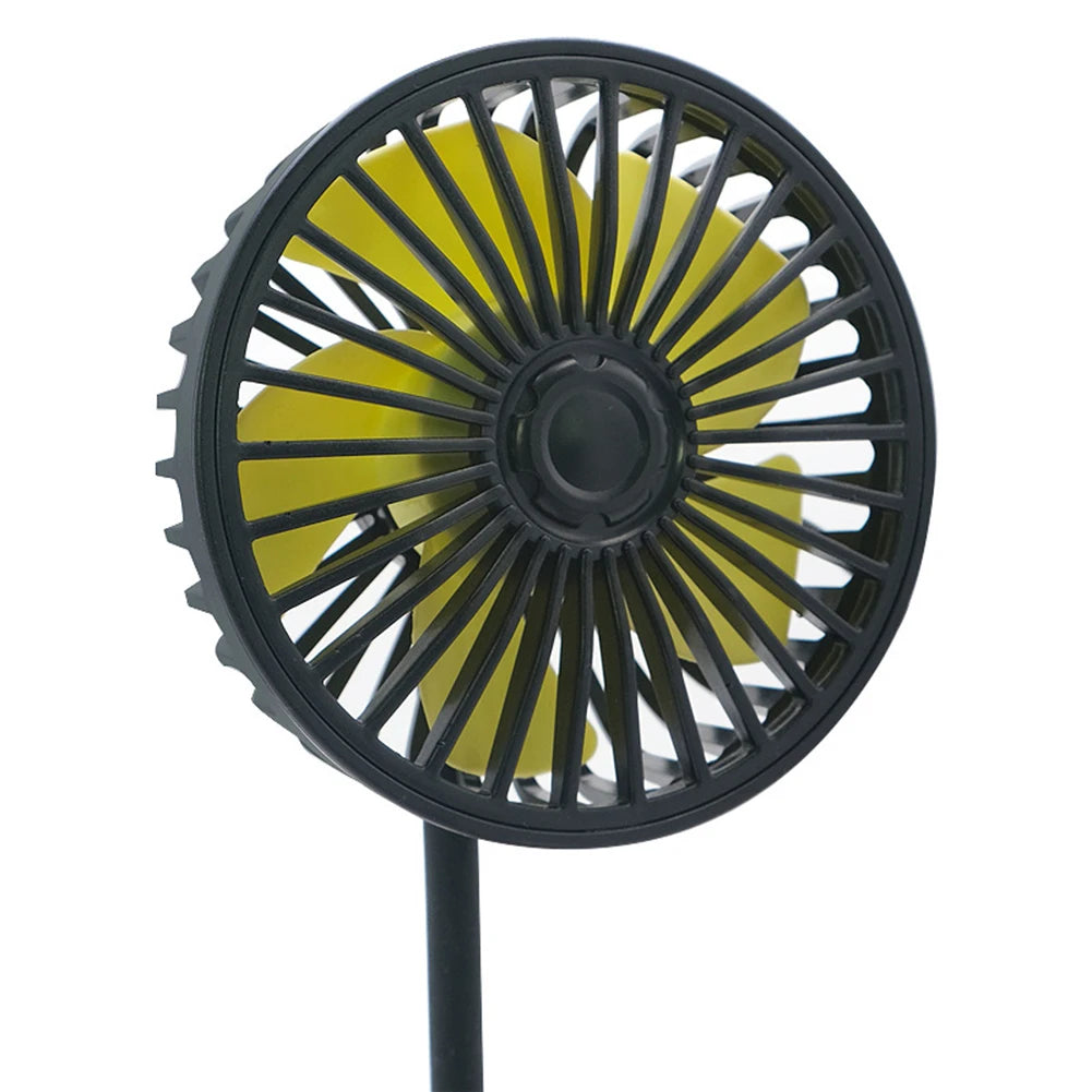 Car Air Cooling Fan – USB Powered Back Seat Fan with 3-Speed Wind Adjustment & 5 ABS Fan Blades