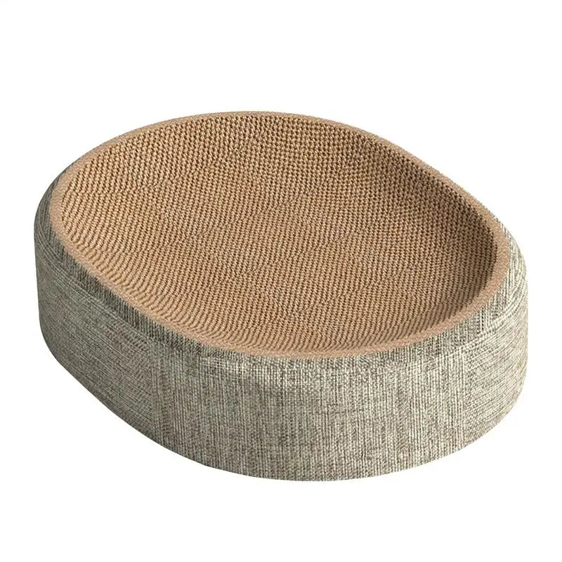 Oval Cat Scratch Pad Bed – Sisal Scratching Mat & Cozy Sleeping Nest