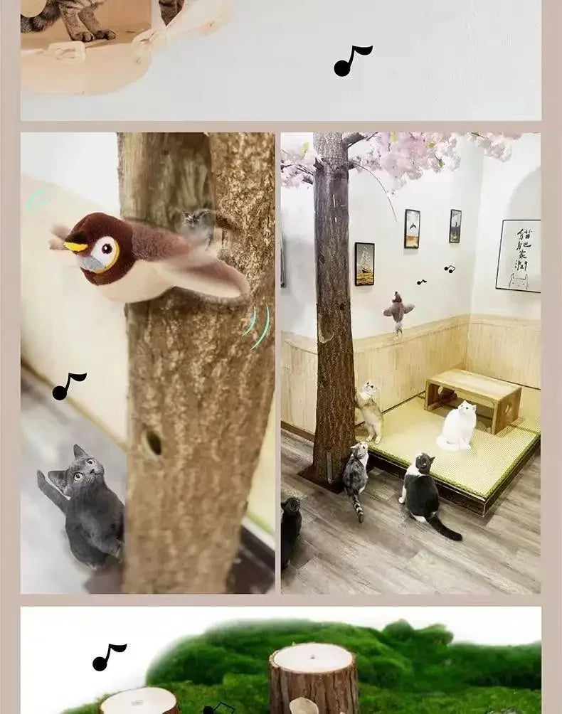 Rechargeable Flying Bird Cat Toy – Chirping & Flapping