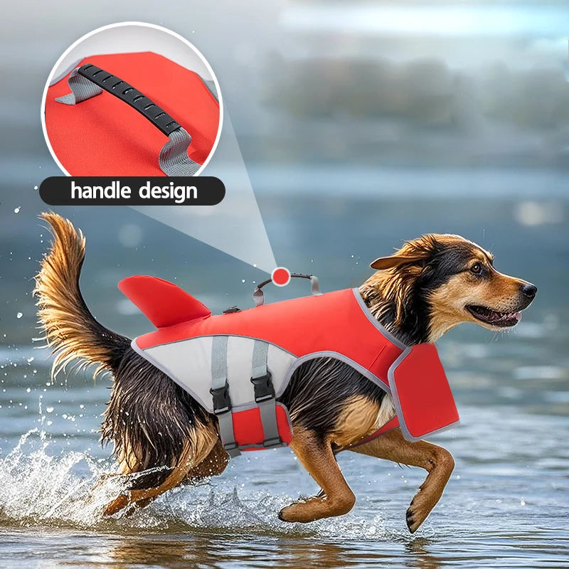 Dog Life Jacket – Safety Shark Fin Vest for Swimming 🦈🐶