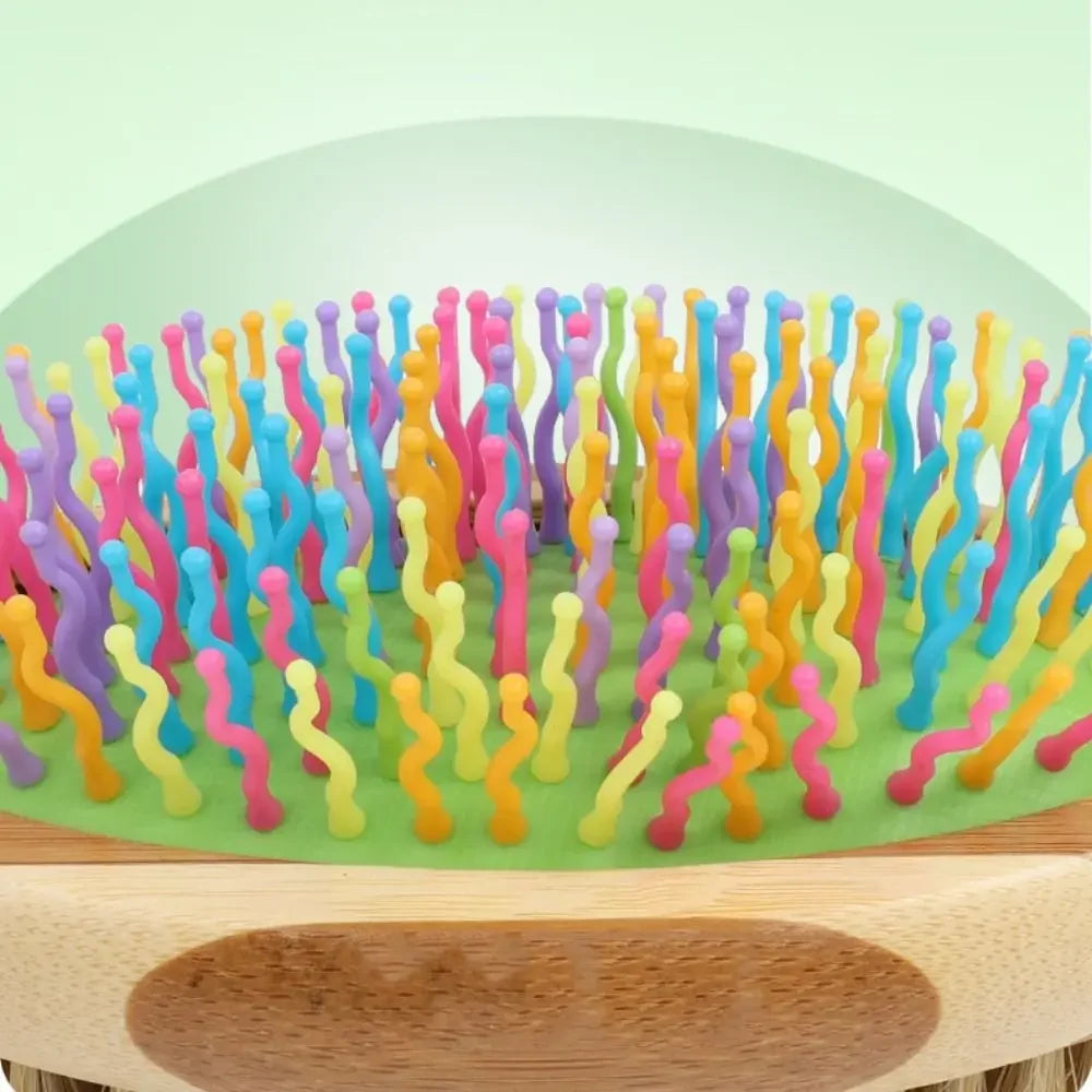 Bamboo Double-Sided Dog Brush – Pet Grooming & Massage Comb for Dogs and Cats | Eco-Friendly Soft Bristle & Pin Brush